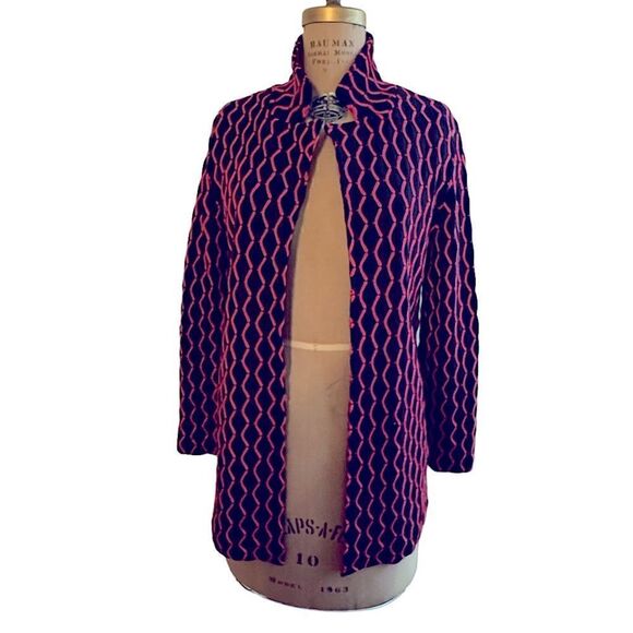 Knitss black and orange Morgan Virgin Wool Jersey knit jacket size Small - Picture 3 of 14